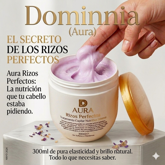 Aura Tratamiento Capilar Rizos Perfectos: Definición, Nutrición Profunda y Control del Frizz sin Esfuerzo.