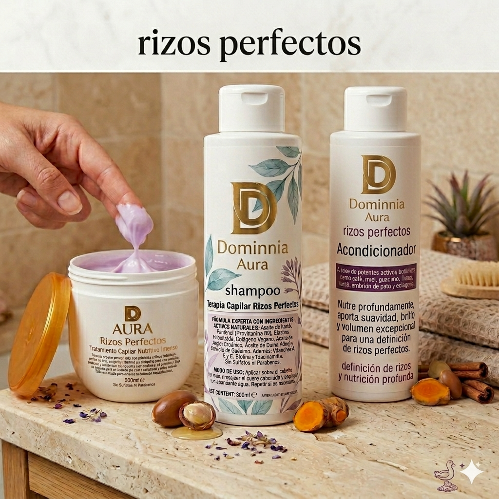 Aura Tratamiento Capilar Rizos Perfectos: Definición, Nutrición Profunda y Control del Frizz sin Esfuerzo.